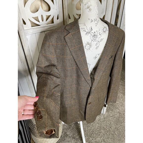 Vintage Brooks Brothers Mens Blazer Sport Coat Jacket Size 44L Wool Cashmere - Picture 2 of 12